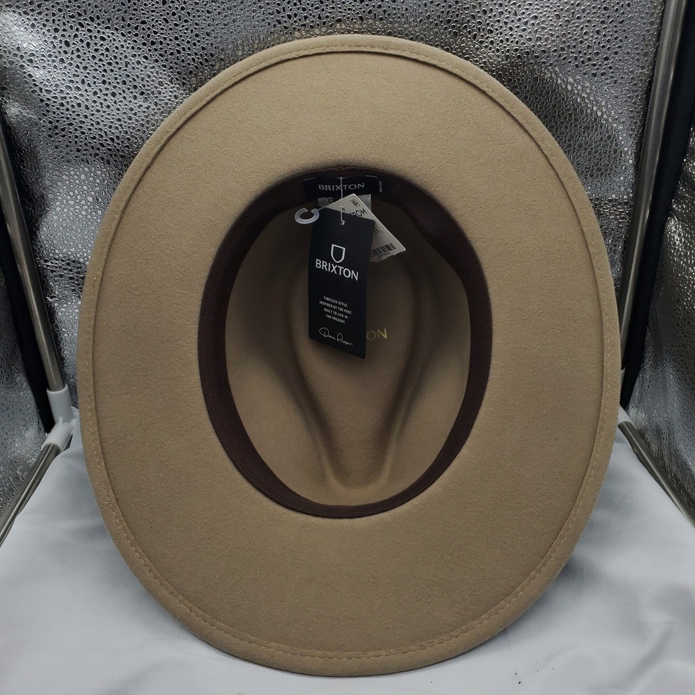 Brixton Messer Western WOOL Sand Color Fedora HAT Womens Nordstrum Medium New - Picture 10 of 10